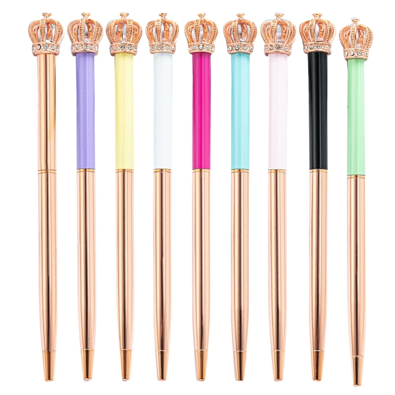 

Crown Metal Ballpoint Pen Black Ink Twist Action Refillable Write Smoothly Signing Pen for Kid Student Adult Party Favor