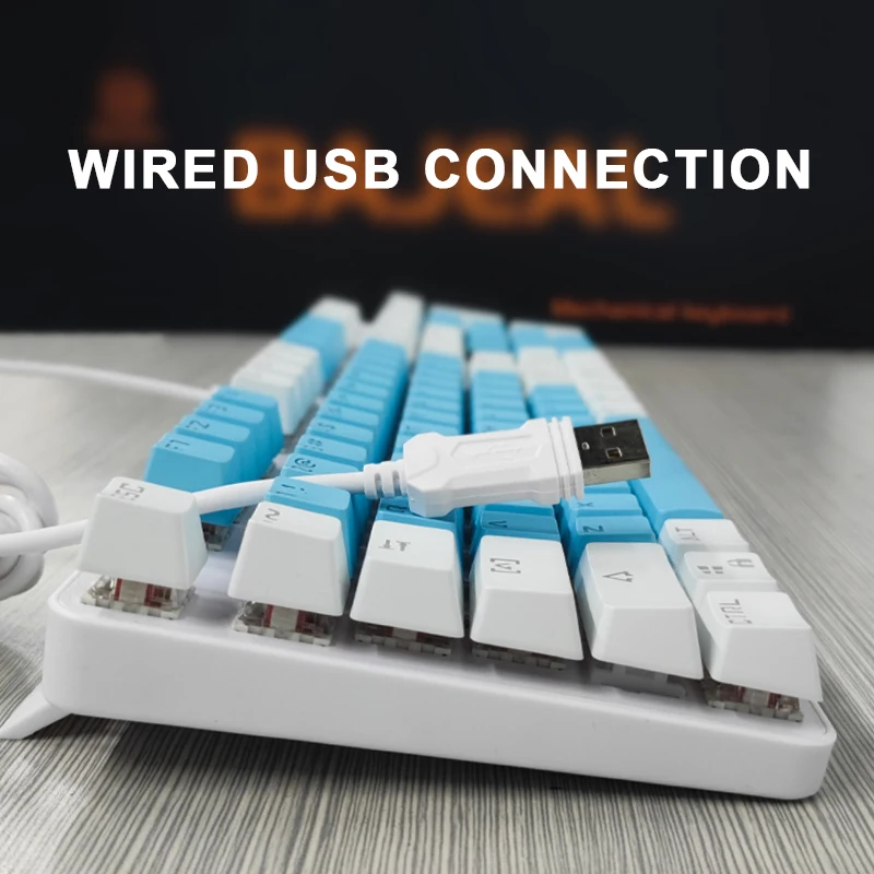 

Convenient Rgb Lighting Effects Usb Wired Keyboard Keycaps Set 104 Keys Dual-color Plugging Axis Gaming Keyboard Mini