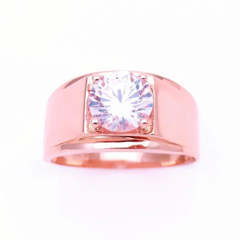 

Российское фиолетовое золото, розовое золото, инкрустированное цирконом, квадратное кольцо, модные простые мужские и женские кольца в том ж...