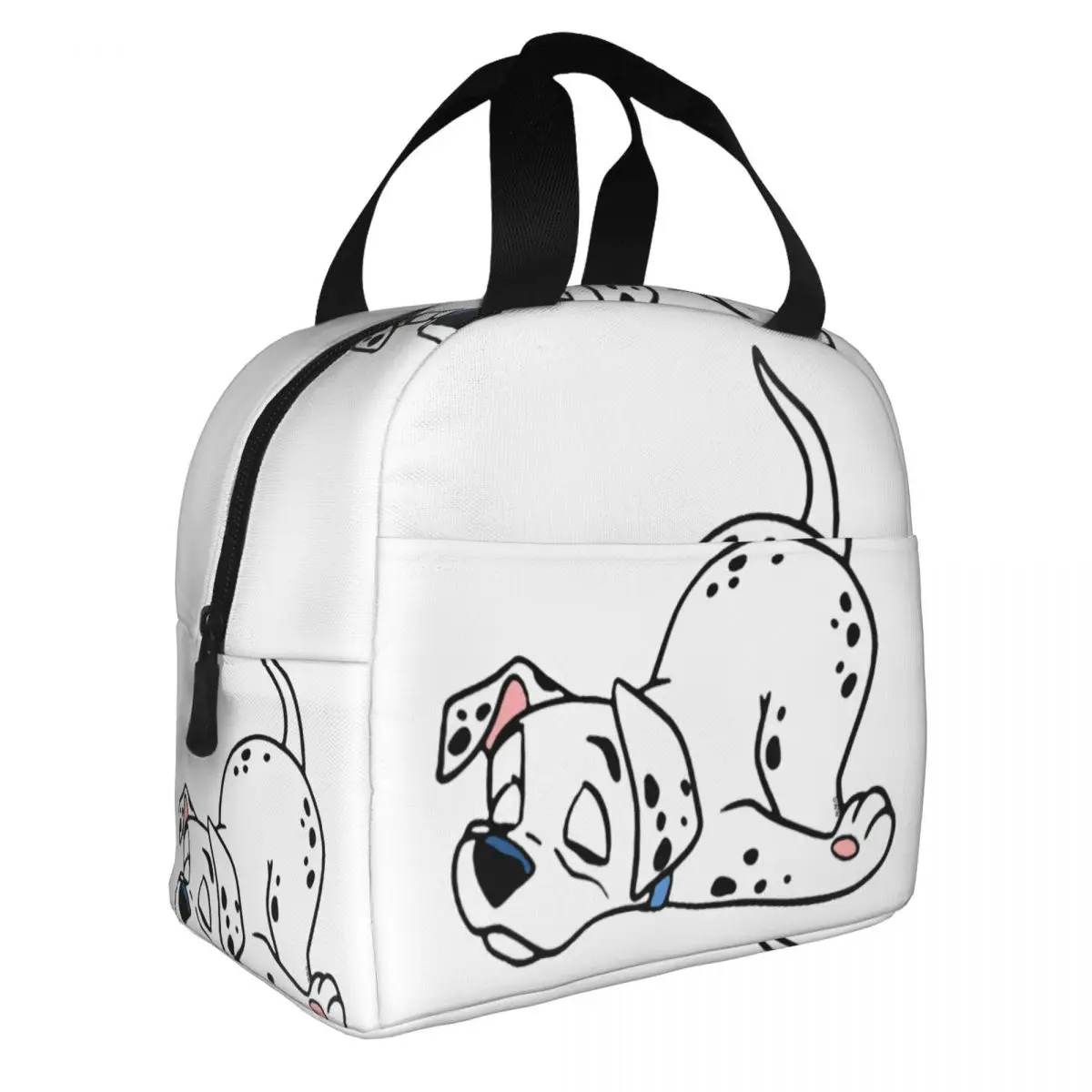 

Dalmatian Qui Dort Lunch Bag Men Women Cooler Thermal Insulated Lunch Boxes for Children School lunchbag
