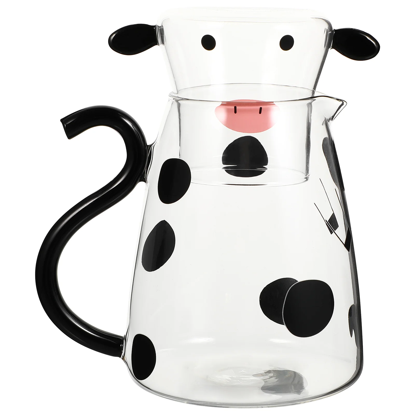 

Pitcher Water Jug Tea Kettle Cow Cup Bedside Lid Cold Set Beverage Pitchers Night Iced Pot Coffee Hot Cute Cups Lids Clear