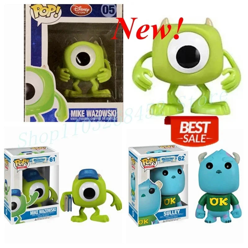 Фото Новинка 2026 года: Funko POP Monsters University Disney # 05 Майк Вазовски # 61 Салли # 62 виниловые фигурки Салливана, игрушки, куклы, подарки №1