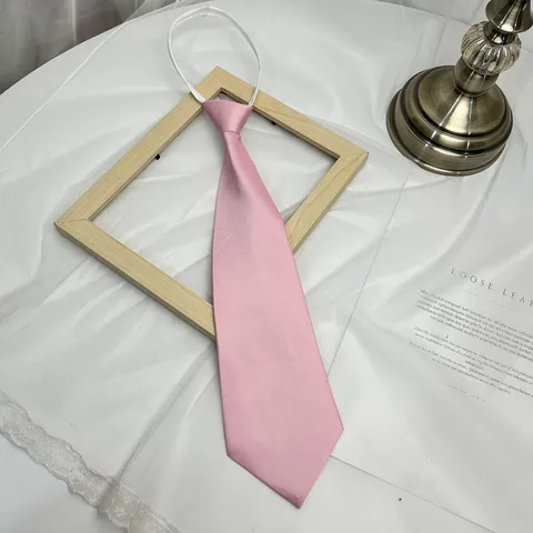SHINYTIE Однотонный галстук на молнии из полиэстера