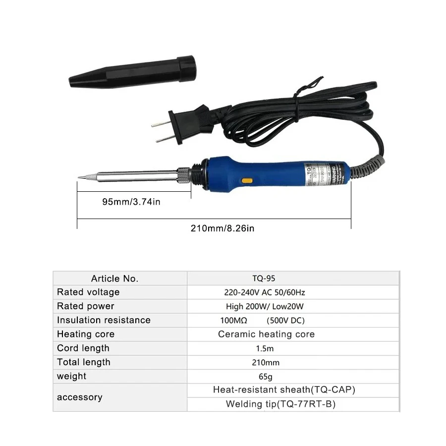 GOOT TQ-95 220-240 В Регулируемый паяльник для общественной электроники 20/200 Вт Сварочный