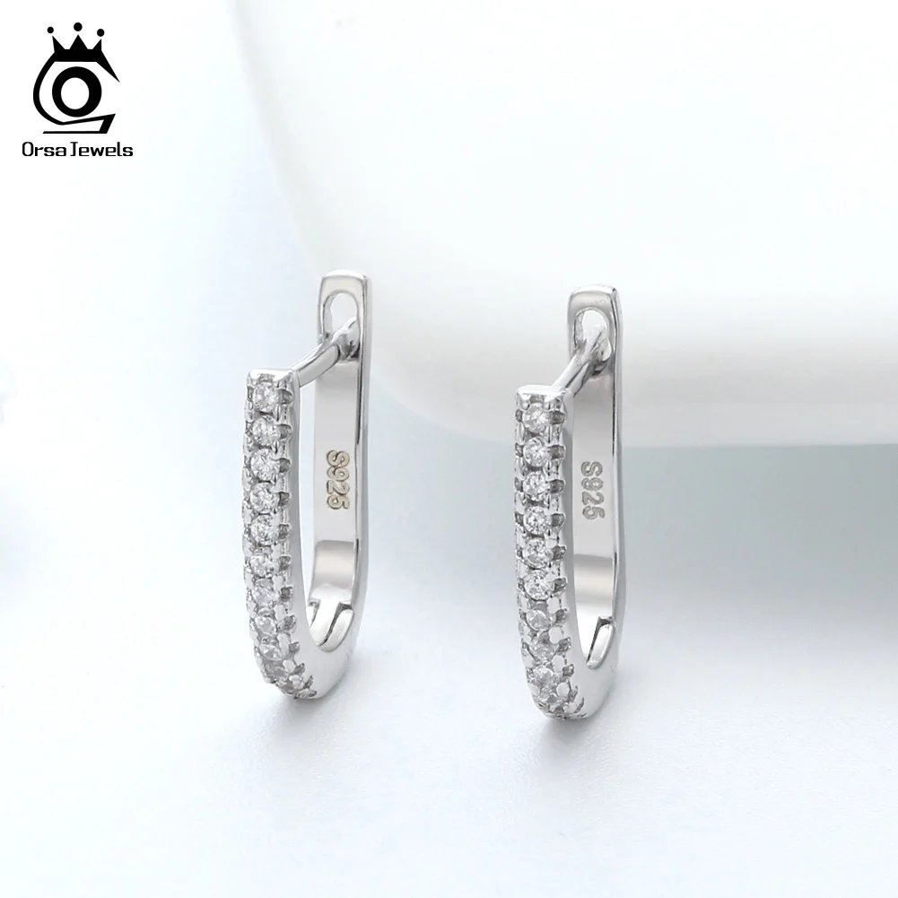 ORSA JEWELS Серьги-кольца из стерлингового серебра 925 пробы с родиевым покрытием и