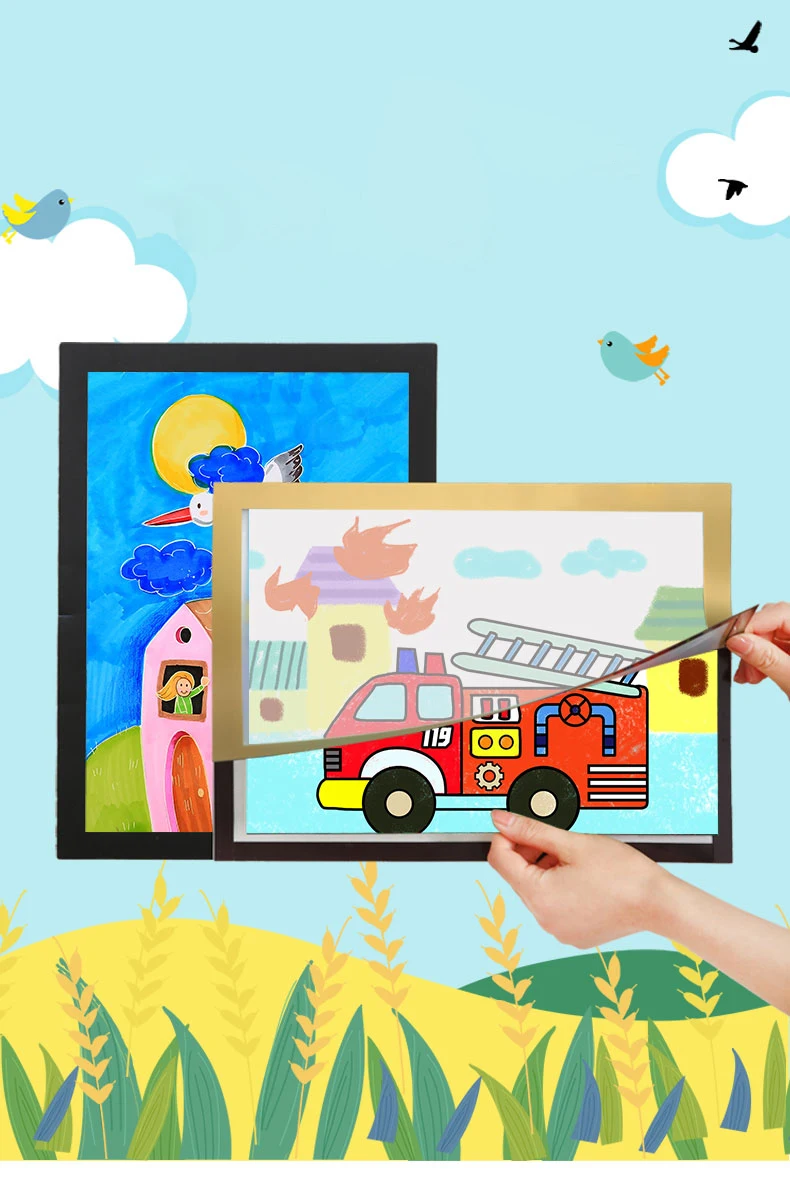 

Magnetic Picture Frames Magnetic Self-Adhesive Display Poster Photo Frame Magnetic Photo Album Fridge Children's Artwork Frames