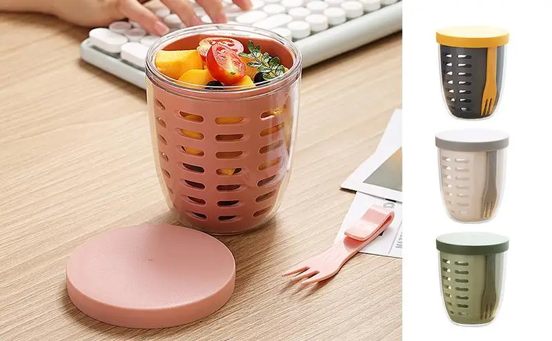 

Fruit Storage Containers multifunctional double-layer draining box Leakproof Food Storage Containers With Colander for kitchen