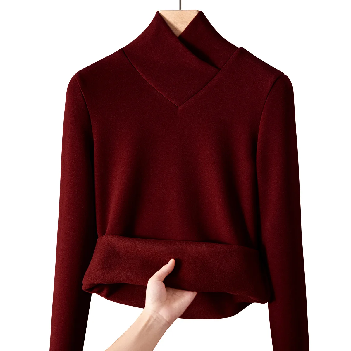 Ankela красный шелковый шерстяной базовый свитер женская внутренняя одежда