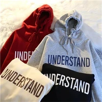 spring and autumn new ladies hooded sweater fashion comfortable loose simple casual print letter tide brand commuter temperament