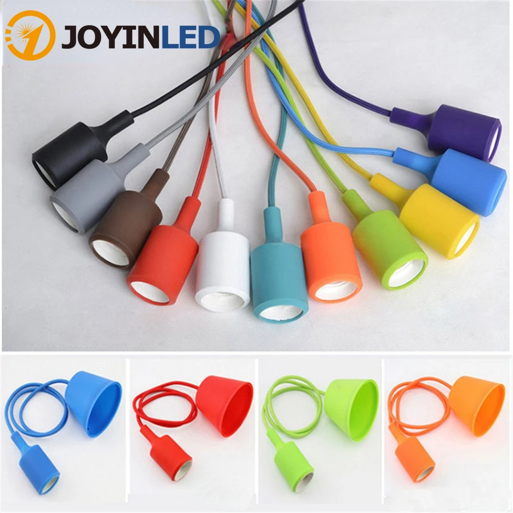 

Colorful LED Hanging Lamp 1 Meter Wire Silica Gel E27 Base Art Decoration Pendant Lights Garden Decoration Hanging Lighting