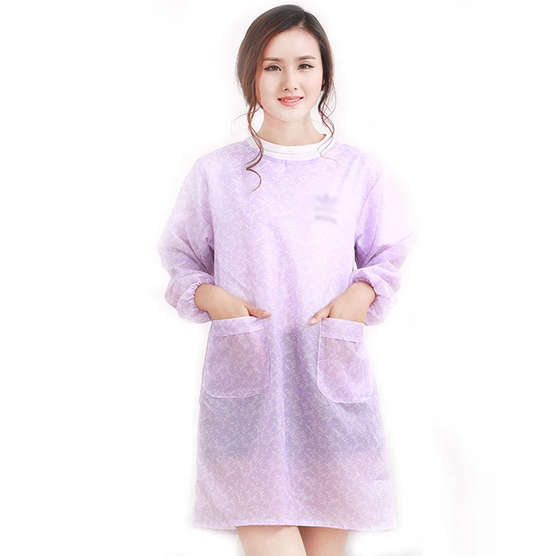 

Фартуки с длинным рукавом для женщин, водонепроницаемые фартуки с карманами для кухни, походов на Садоводство, маслонепроницаемые фартуки ...