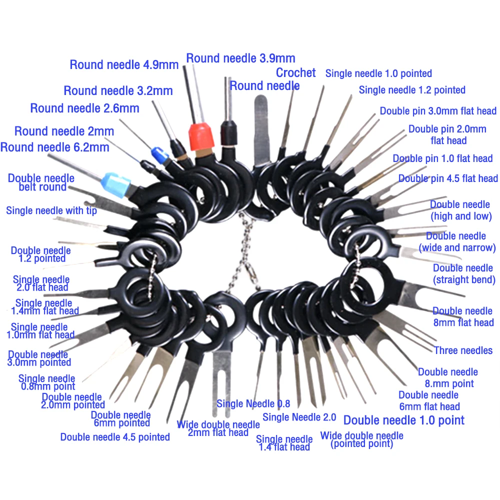 11/38pcs Автомобильный терминал Removal Tool Провод Штекер Разъем Экстрактор Съемник Выпуск Контактный экстрактор Комплект для ремонта CarPlug Инструмент для ремонта