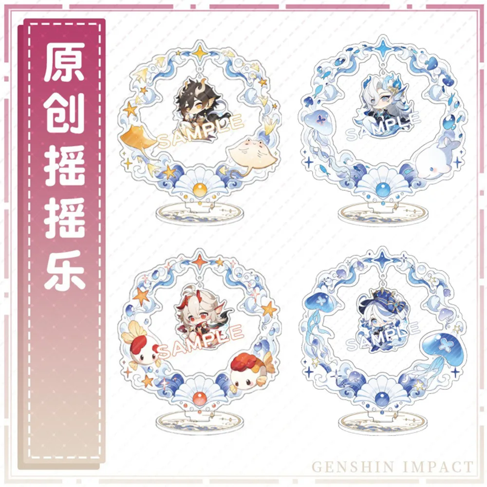 Аниме Genshin Impact Focalors Neuvillette Beelzebul акриловая подставка-рокер настольные украшения