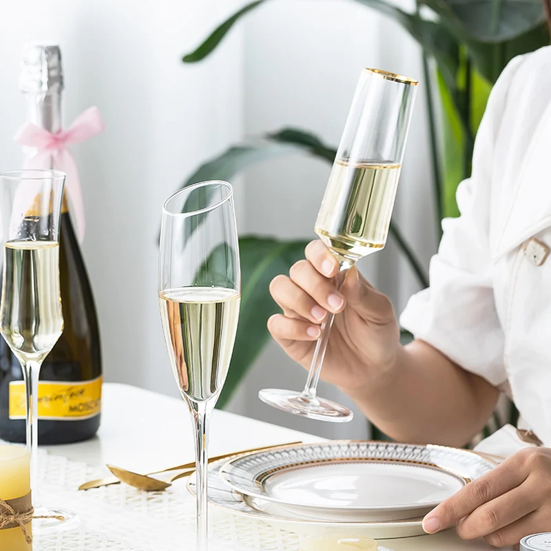 

Red Wine Glass Household High-footed Champagne Glass Nordic High-value Crystal Glass Wine Glass Cooper Cup Glase Wine Whiskey