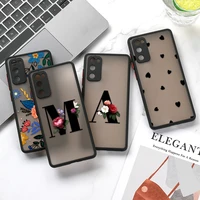 transparent flowers initial letter phone case for samsung note 10 plus case for samsung s22 ultra s20 fe note 20 ultra m31 cover