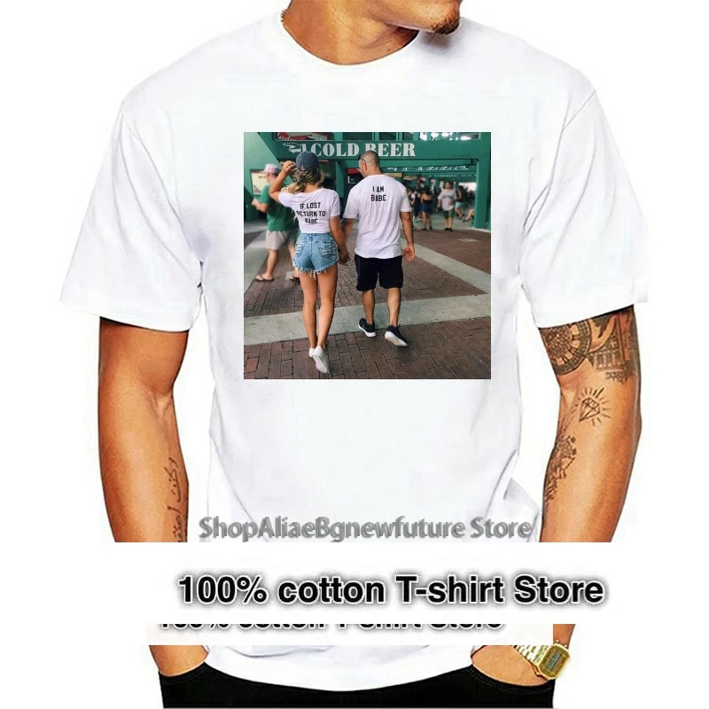 

100% cotton print cotton t-shirt if lost back to the baby I was baby T-shirt girlfriend boyfriend gift Valentine's Day Tee shirt