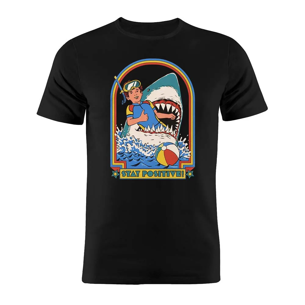 Хлопковая футболка унисекс с надписью Stay позитивный Темный юмор ретро-Рисунок