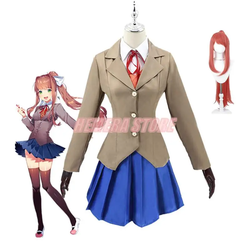 

Аниме Doki Literature Club Monika костюмы для косплея костюмы на Хэллоуин для женщин костюмы для косплея нового подарка