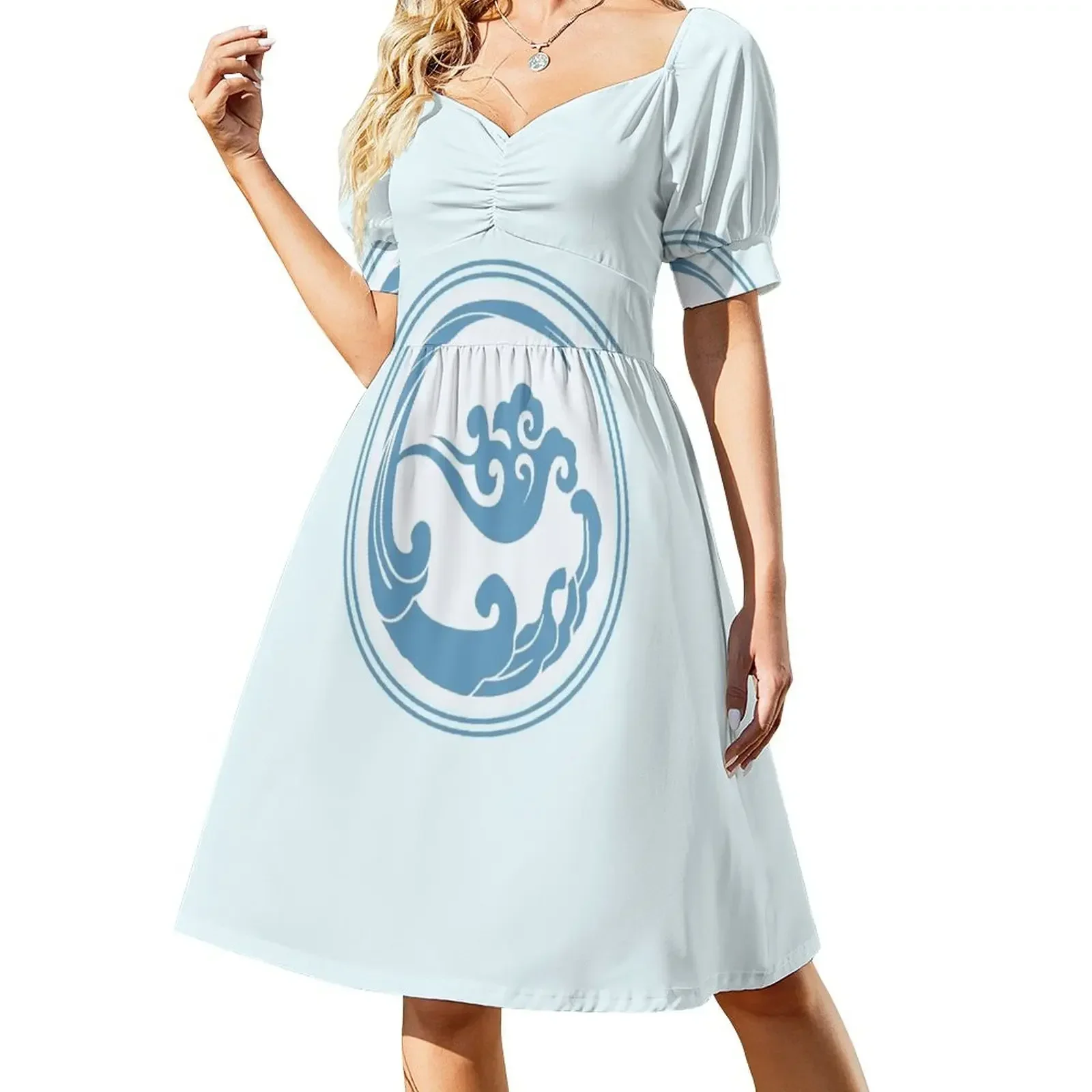 Gusu Lan Sect платье с короткими рукавами женские летние платья 2025 корейский стиль