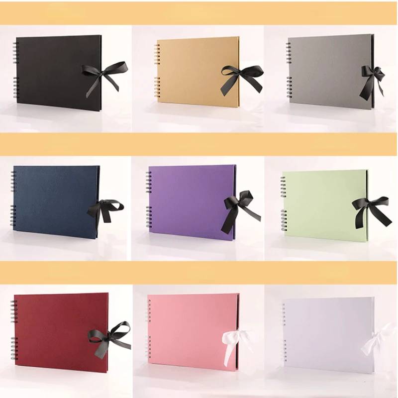 

High Quality Horizontal Photo Album Creative DIY Bow Storage Picture Album Wedding Family Happy Times Baby Growth Recording