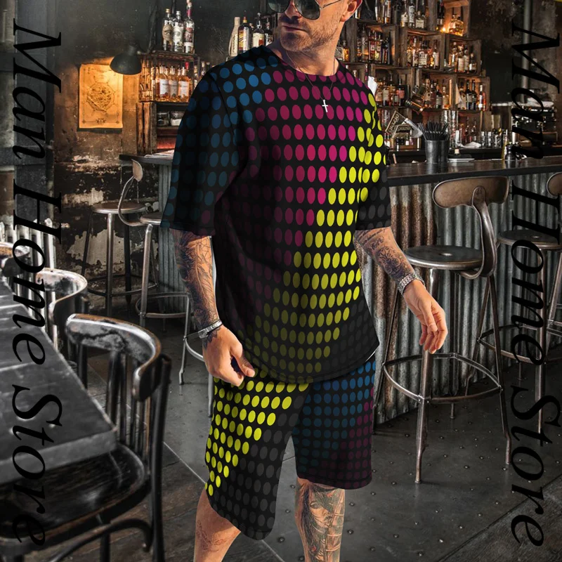 New 2022 Summer Men's T-Shirt Set Comfortable and Cool Men Tracksuit T-shirt Shorts outfits sportswear Set Men Oversized Clothes