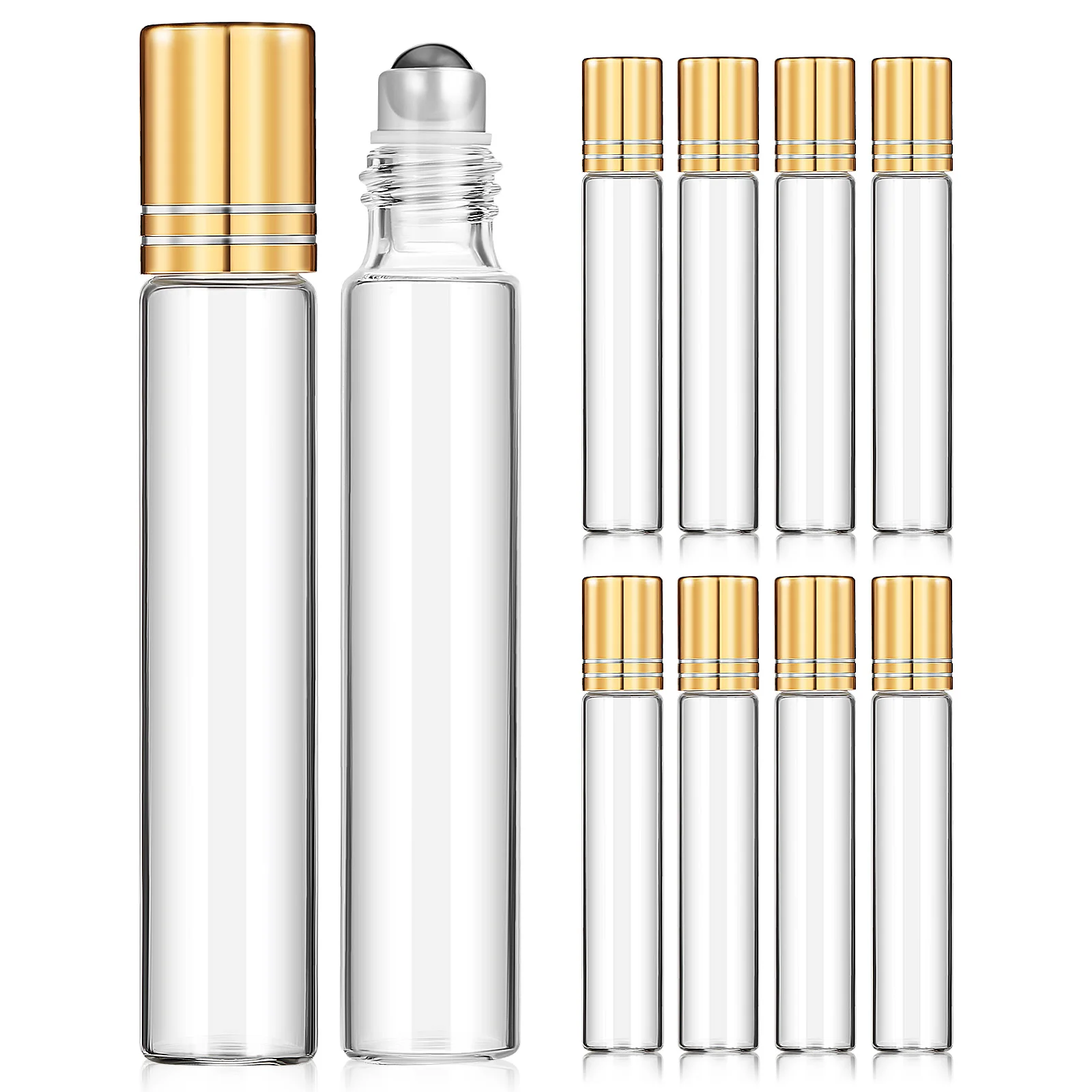 

10 Pcs Glass Containers Liquids Essential Oil Empty Bottle 10ml Roller Bottles Small Perfume Skin Care Travel Mini