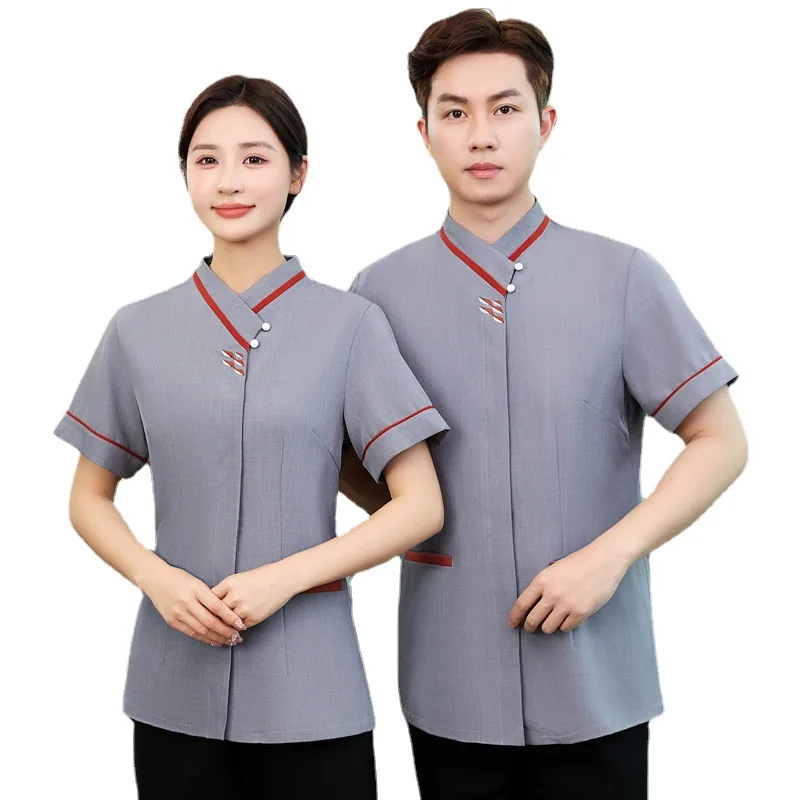 Униформа для обслуживания отеля рабочая одежда с коротким рукавом уборка