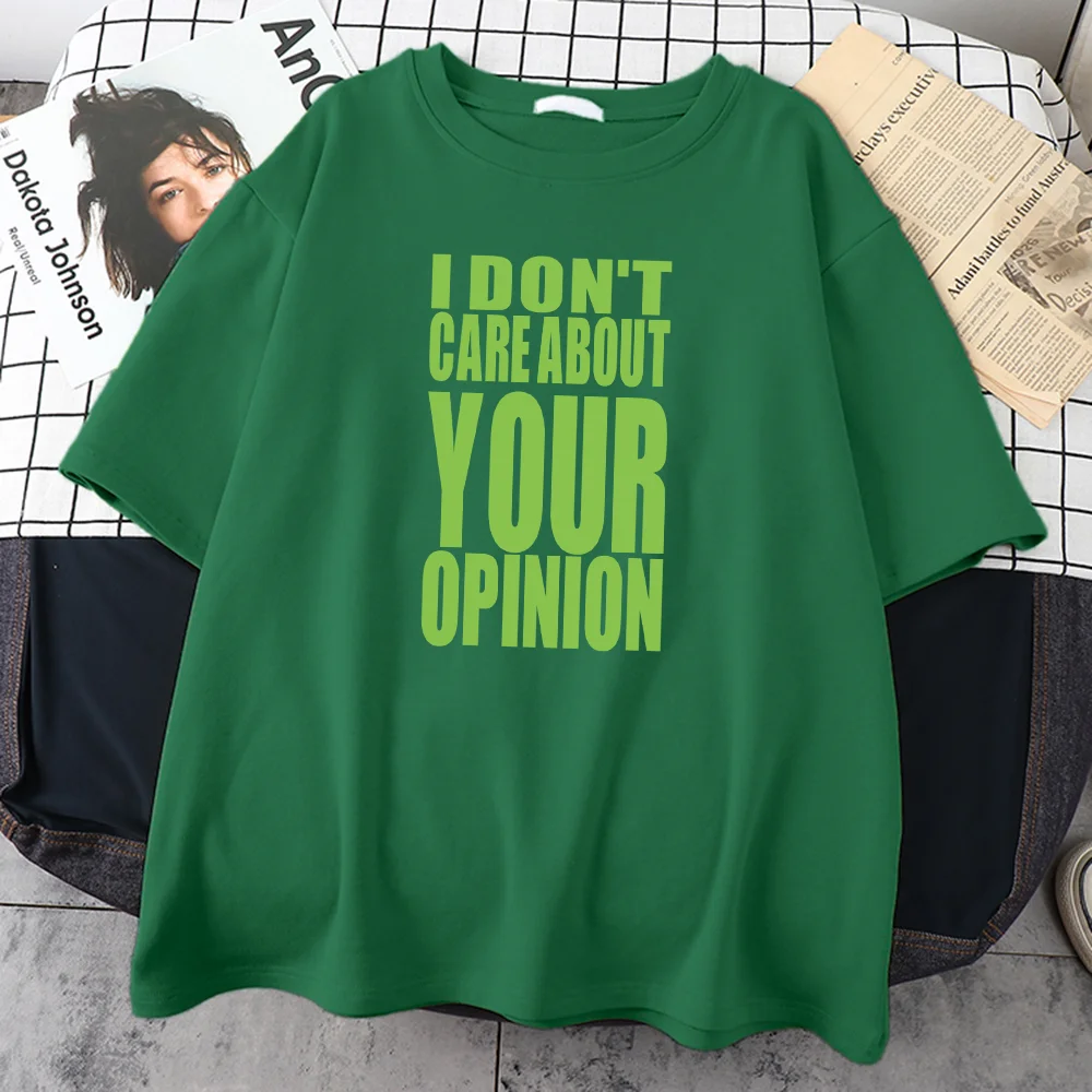 

I Don'T Care About Your Opinion Print T-Shirt Male Casual Soft Tee Shirts Hip Hop Harajuku Clothing Street Summer Short Sleeve