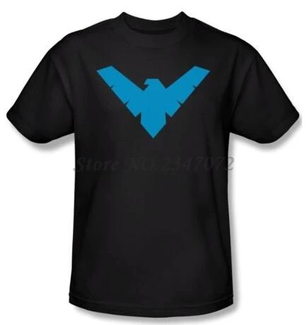 Лицензированная футболка Robin Classic Nightwing с символами, мужские летние хлопковые футболки, 4XL 5XL, европейский размер