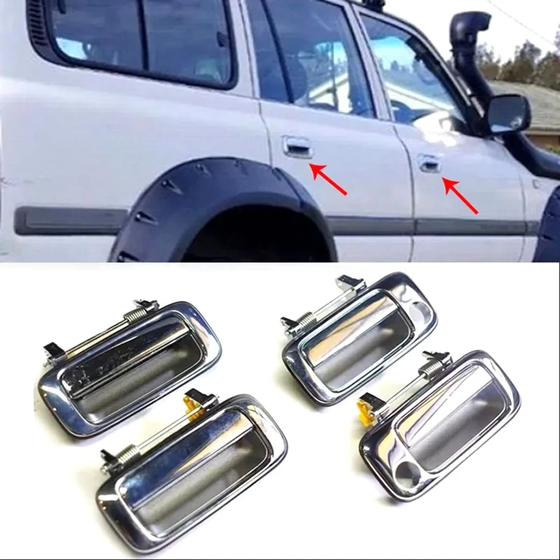 

4Pcs Car Front Rear Left Right Exterior Outside Door Handle For Toyota Land Cruiser 80 LC80 1991-1997