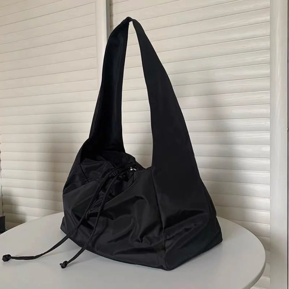 Women Bag New Nylon Bucket Fashion Solid Zipper SOFT Shoulder Bag Purses and Handbags Luxury Designer Black Tote Bag