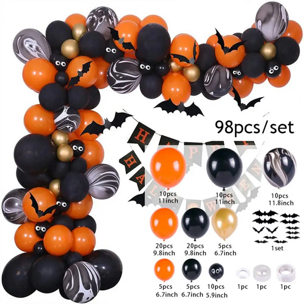 

Party Balloon Set 1 Set Beautiful Eye-catching Easy Install Arch Halloween Garland Balloons Set Scene Setting Supplies