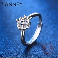 yanney silver color fashion sunflower zircon open ring womens simple luxury jewelry anniversary gift