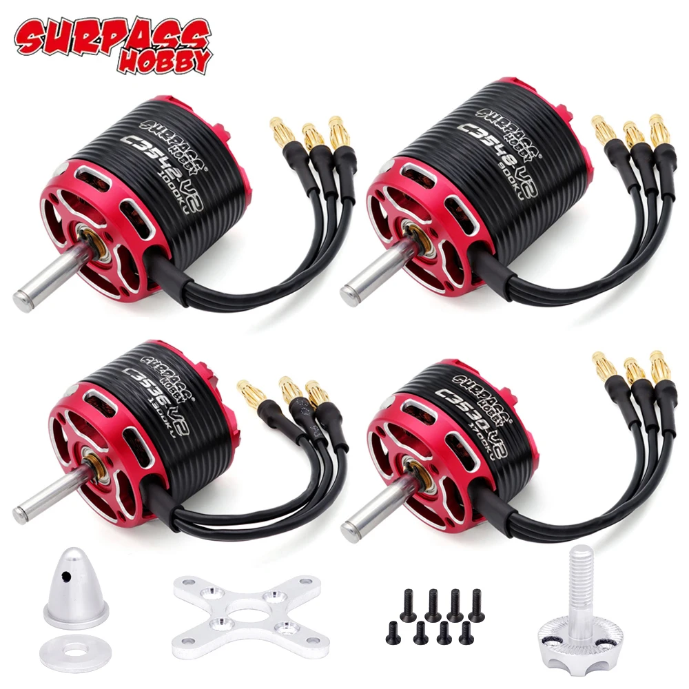 Surpass Hobby C3530 C3536 C3542 C3542 V2 14-полюсный бесщеточный двигатель с высоким крутящим моментом для самолетов с неподвижным крылом DIY Surpass Hobby C3530 C3536 C3542 C3542 V2 14-полюсный бесщеточный двигатель с высоким крутящим моментом для самолетов с неподвижным крылом DIY