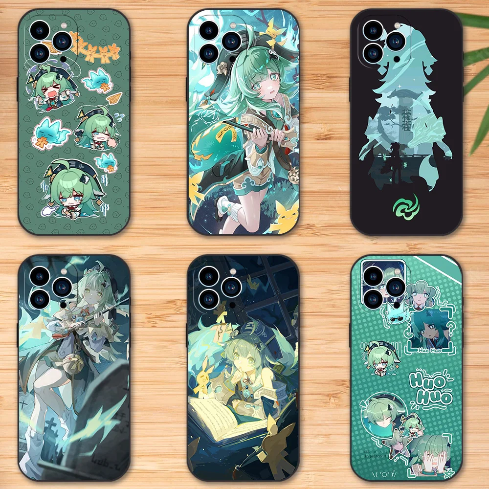 Чехол для телефона Game Honkai Star Rail HUOhuo iPhone 12 11 13 14 15 16 Max Pro Plus черный мягкий