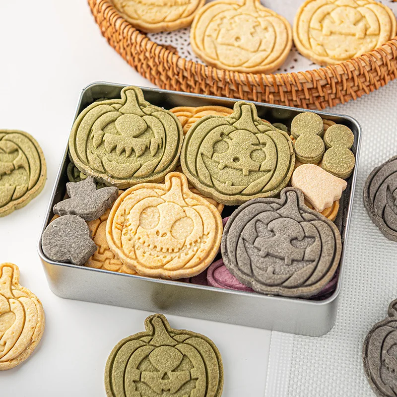 

Halloween Pumpkin Cookie Cutter Pumpkin Ghost Stamp Cutters Biscuit Fondant Cake Mould Baking Sugarcraft Mold for Halloween