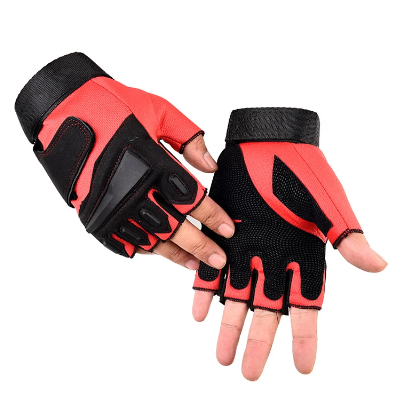

Men Women Outdoor Sport Half Finger Bicycle Cycling Non-Slip Mitten Gym Tactical Fight Fitness Rubber Pad Wristband Glove