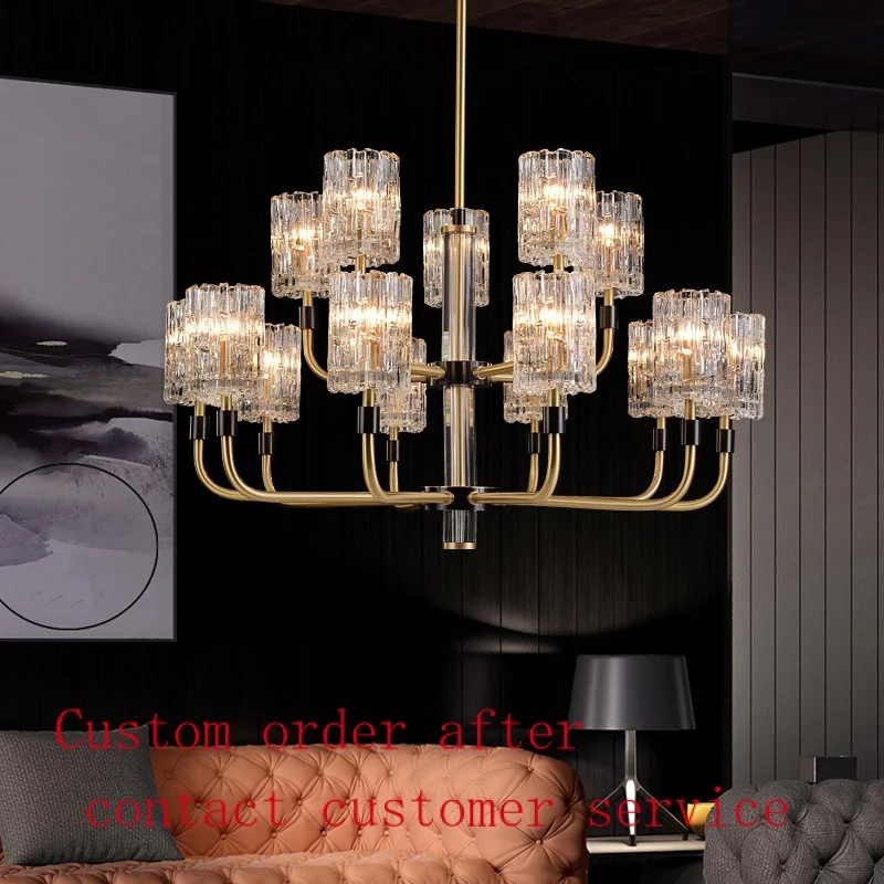 

luxury crystal copper chandelier after modern living room simple creative personality dining room bedroom designer lamps