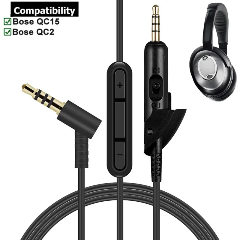 

120cm Replacement Audio Cord Cable With microphone for Bose QC15 QC2 Headphones Audio Extension Cable Stereo Sound Line