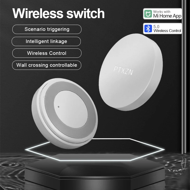 

Беспроводной мини-переключатель, Bluetooth-соединение, универсальная кнопка управления одной кнопкой для устройств умного дома, совместимая с Mihome
