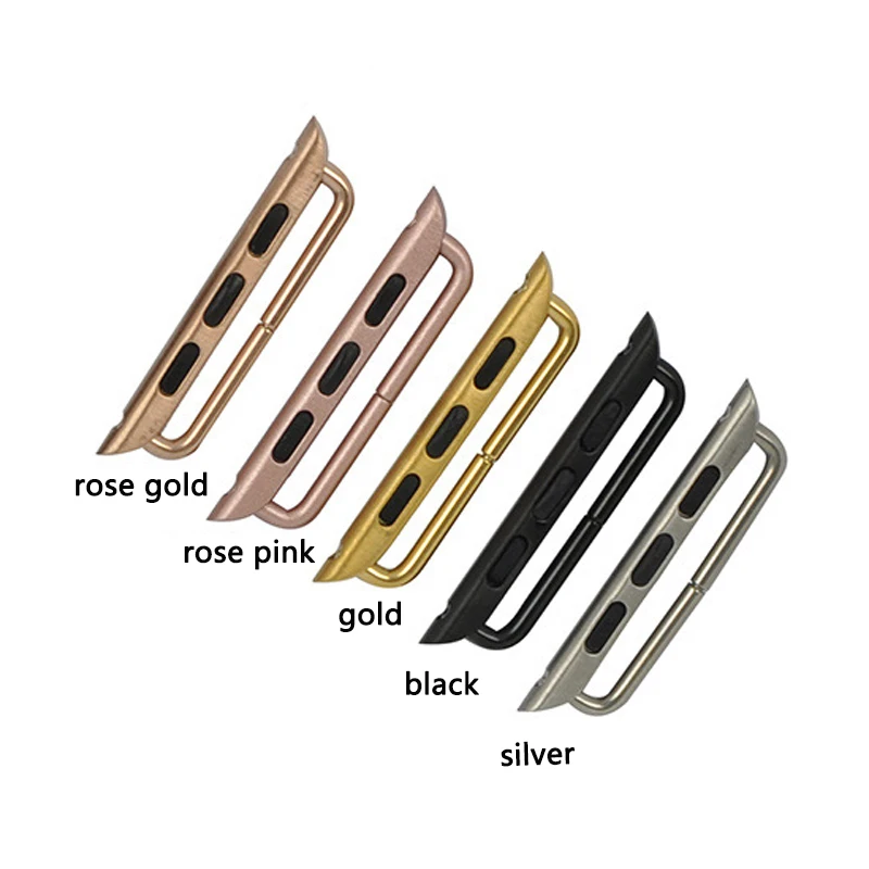 

2PCS Stainless Steel Connector for Apple Watch Band Accessories for iwatch Series 1 2 3 4 SE 44mm 38/42/40 Metal Adapter