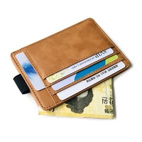 creative elastic band mens card holder pu leather ultra thin male wallets drivers license passport case cover coin purse pouch