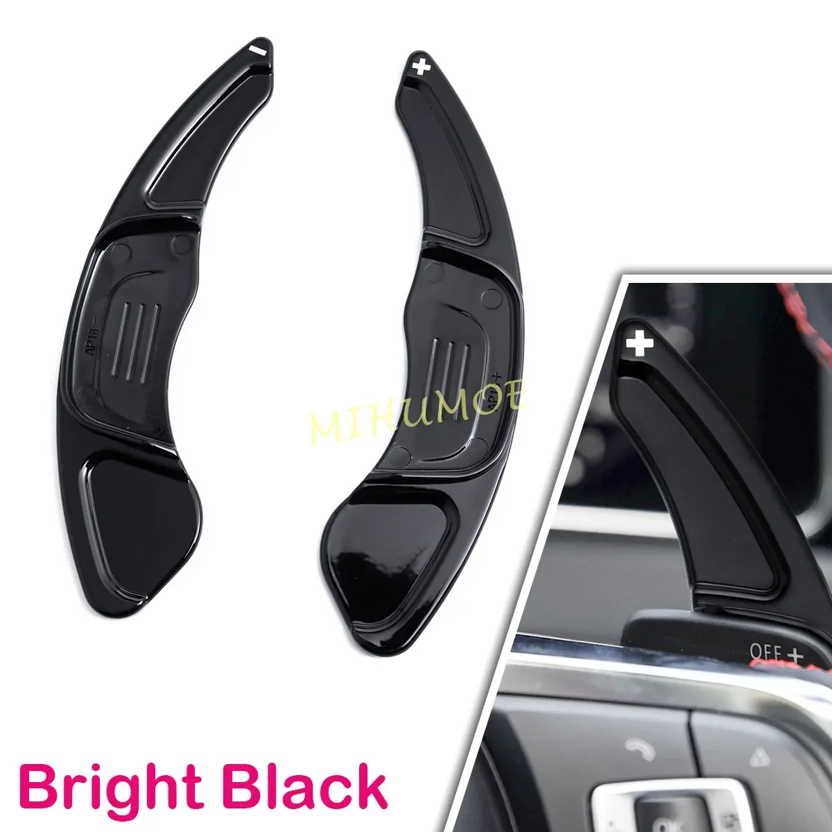 Фото Для VW Volkswagen Golf 7 Polo GTI Jetta GLI Scirocco R рулевое колесо, рычаг переключения передач, накладки переключения передач, глянцевый черный цвет №1