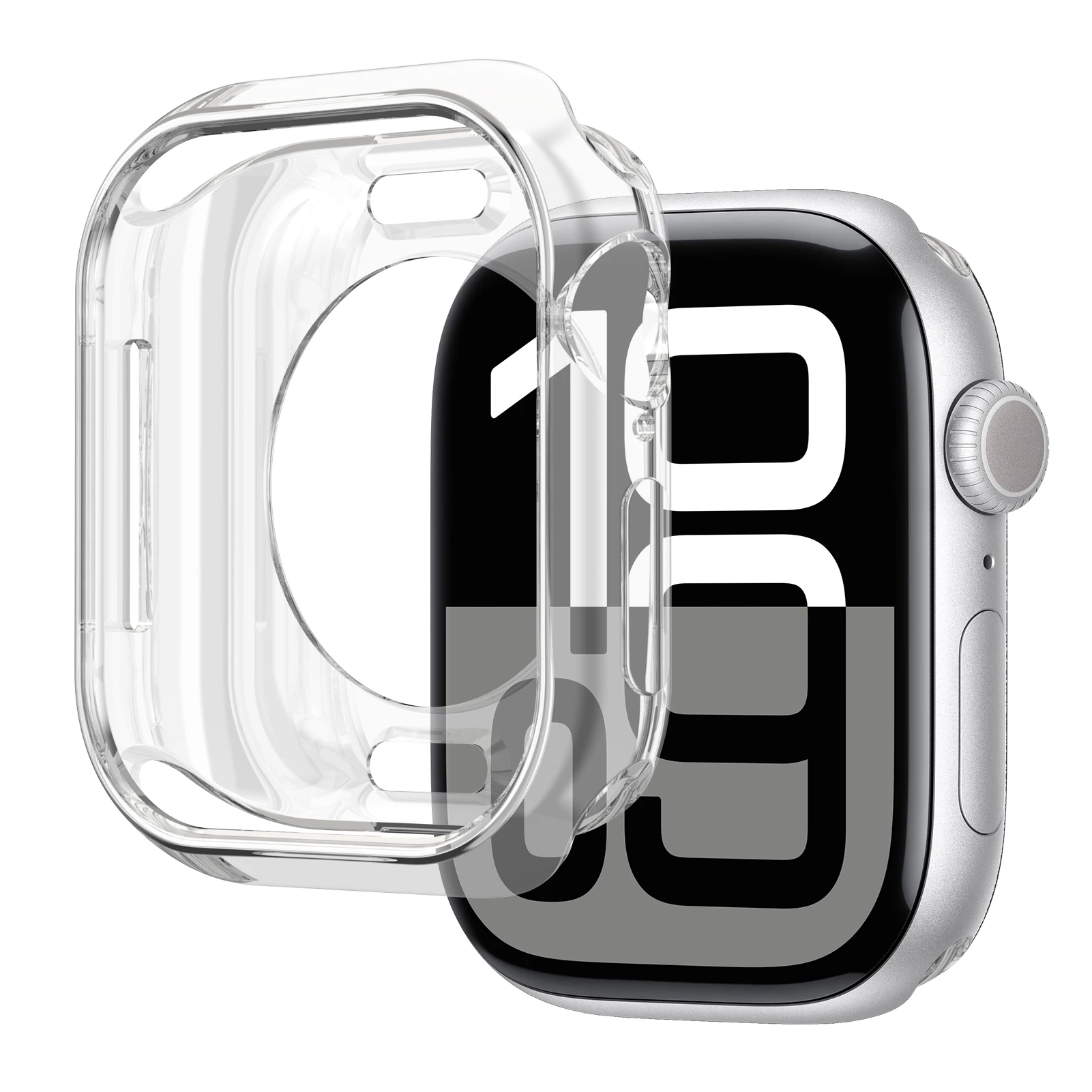 Фото Мягкий чехол из ТПУ для Apple Watch 10, 46 мм, 42 мм, аксессуары, защитный бампер, чехол iWatch Series 10, 46 мм, без стекла, защитная пленка для экрана №3