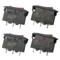 4 pcs manual 15a red light black housing overload protection rocker switch snap in kuoyuh 94n series circuit breaker