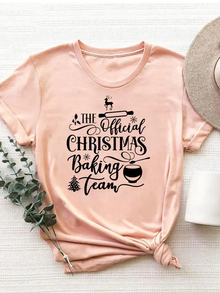 

Lovely Letter Season Winter Clothes Fashion Clothing Happy New Year Merry Christmas Print T Shirt Women Graphic T-shirt Top Tee
