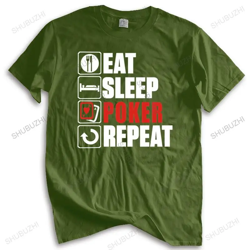 

brand t shirt mens loose Tailored Shirts Eat Sleep Poker T-Shirt Cards Game Vegas Birthday Christmas Gift new fashion tee-shirt