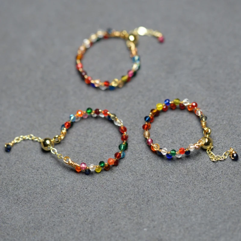 

Colorful Natural Spinel Stone Beads Ring Handmade Natural Crystal Finger Ring Stone Charm Rings for Women