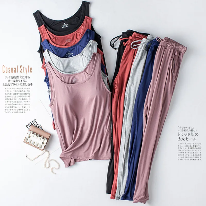 M-3XL Летний пижамный комплект большого размера для женщин новые топы без рукавов +