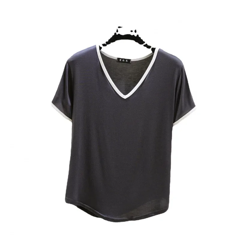 Модальные футболки с короткими рукавами женские летние свободные больших